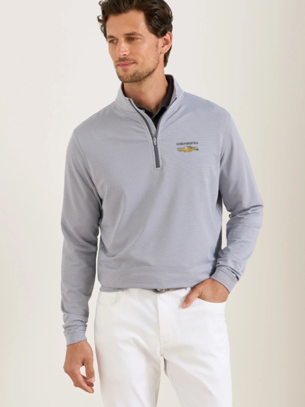 Peter Millar Crown Sport Perth Sugar Stripe Performance Quarter-Zip Large